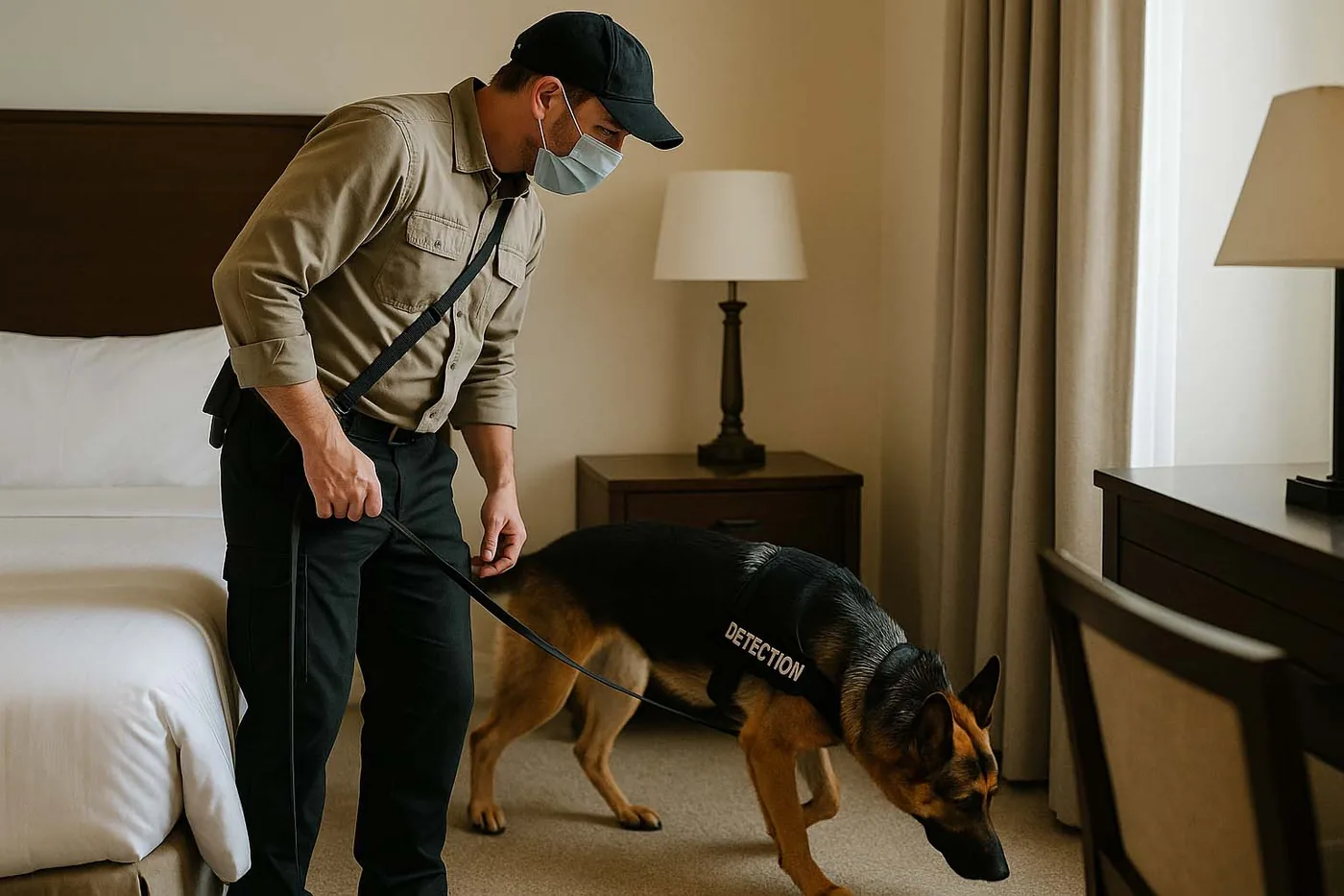 Technicien DCPU et son chien détecteur de punaises de lit